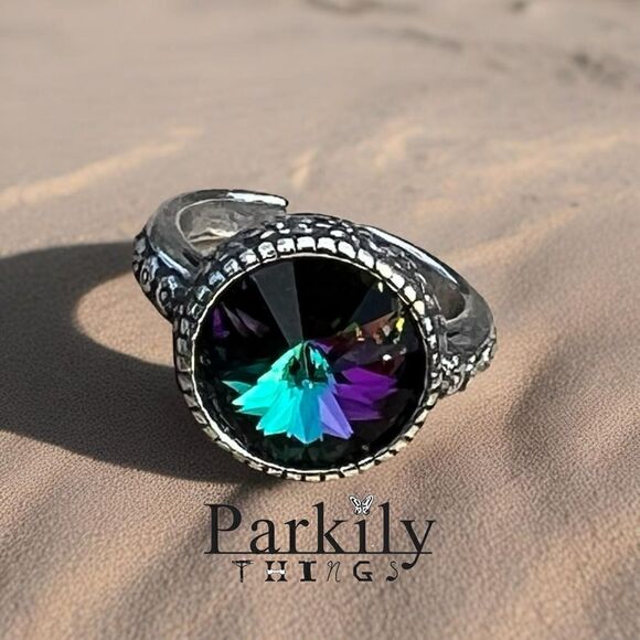No Brand Jewelry - Sparkly ring made with Swarovski crystal adjustable fit handcrafted